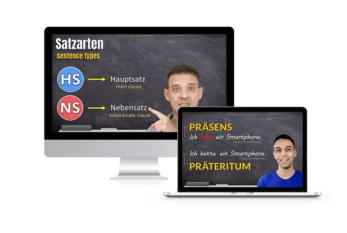 A1 German video lesson explaining grammar rules