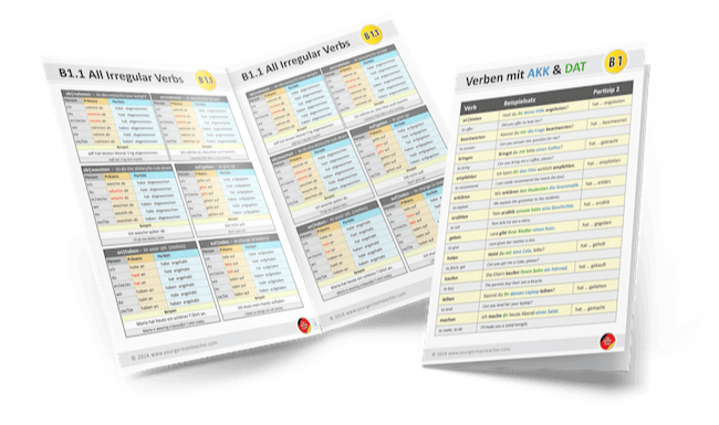 German verb lists learn German online course