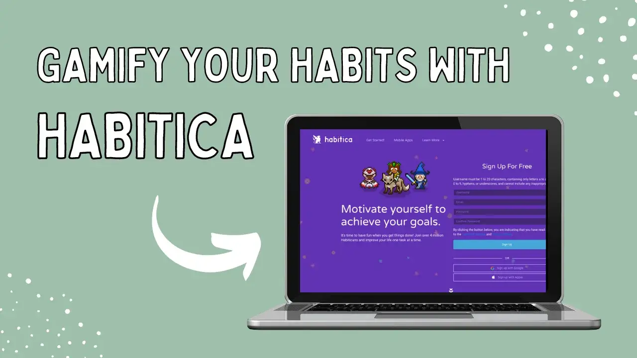 Blog header for Gamify Your Habits With Habitica, about building a voice practice habit with a game