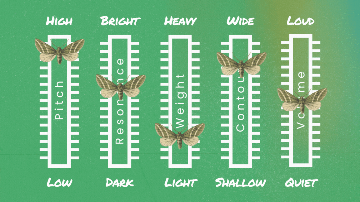 Mixing board graphic showing the vocal weight spectrum, from heavy to light