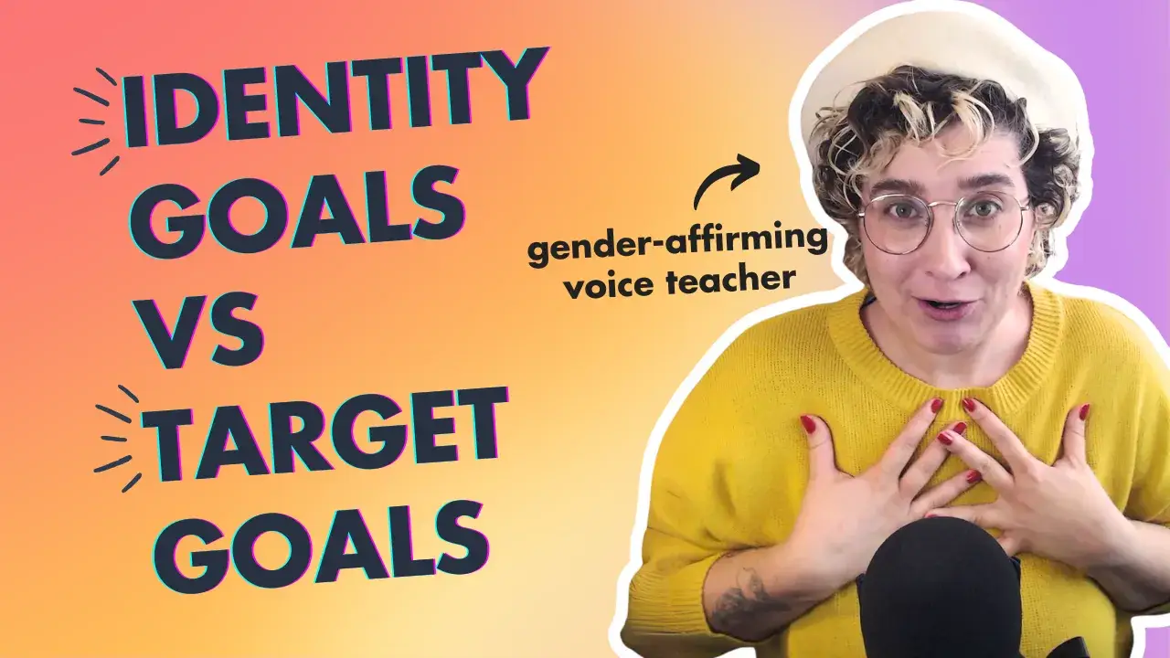 Blog header for the post on identity-based versus target-based goals in trans voice training