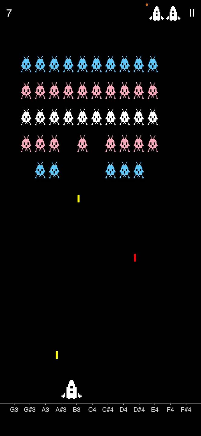 Alien Raiders in the Voice Games app, where you steer a spaceship with the pitch of your voice