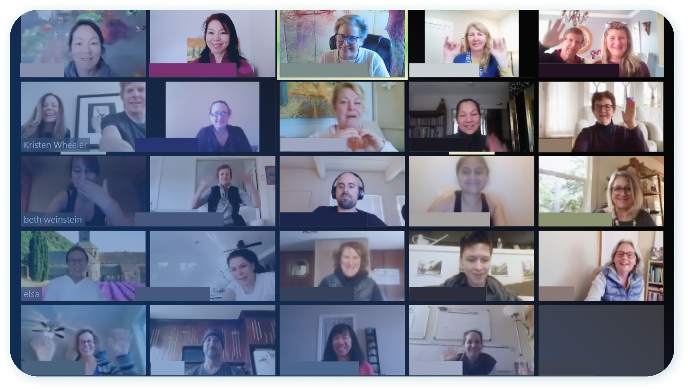 Participants on a group Zoom call