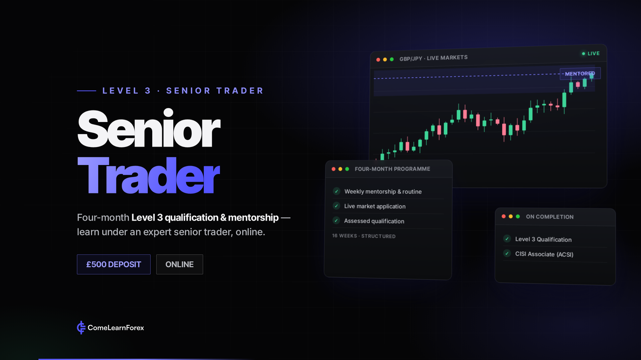 Come Learn Forex — Level 3 Senior Trader, online mentorship