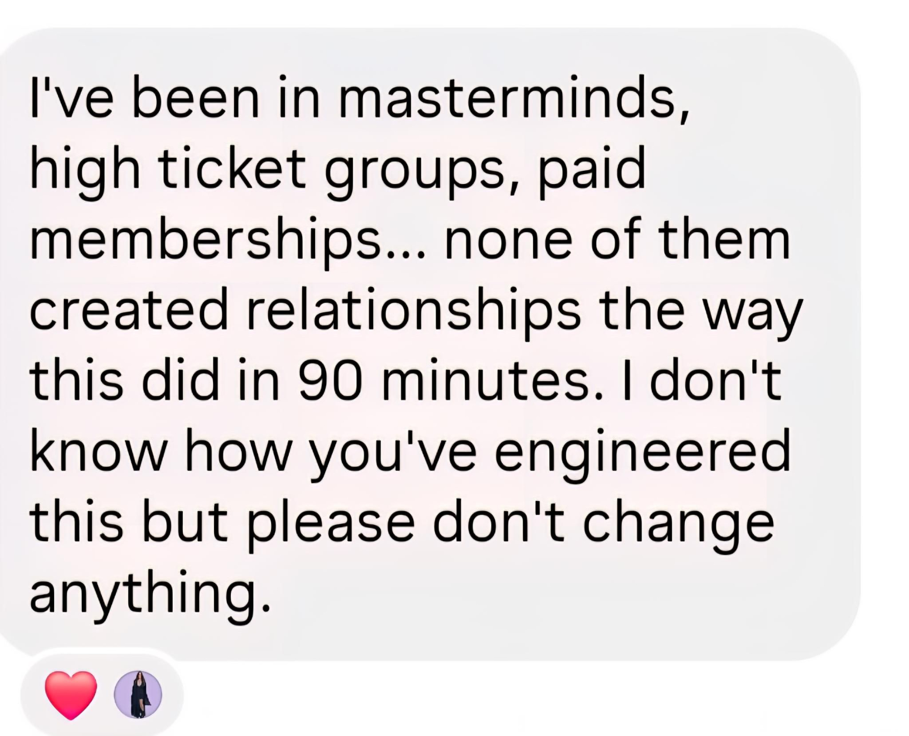Client testimonial