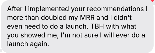 Client testimonial