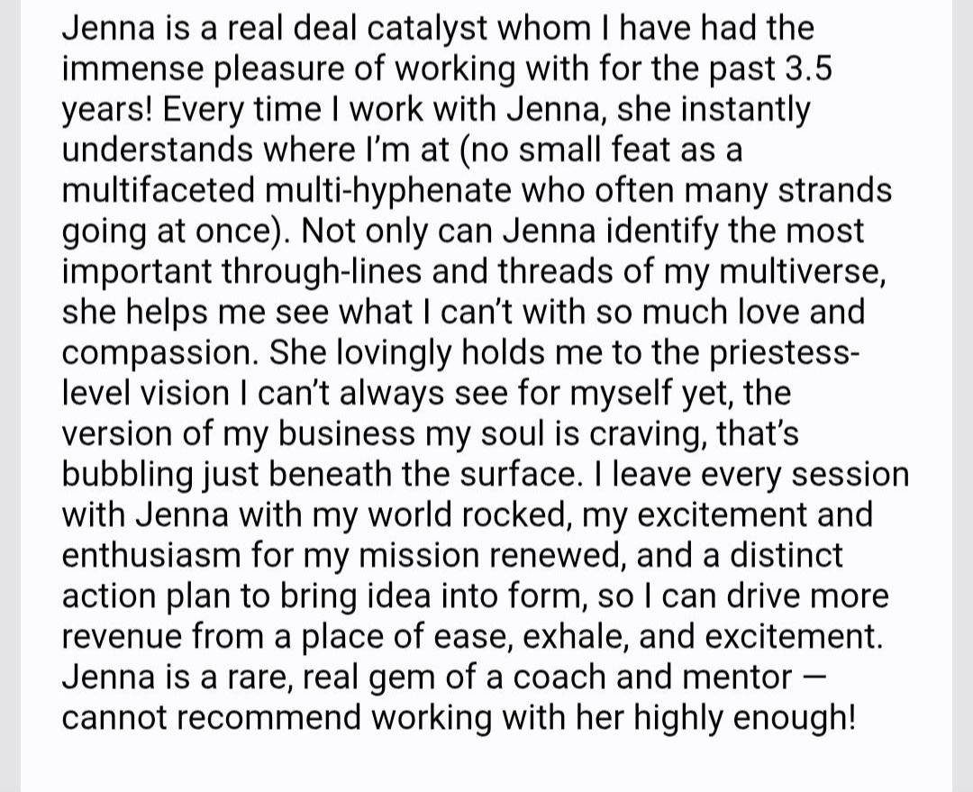 Client testimonial