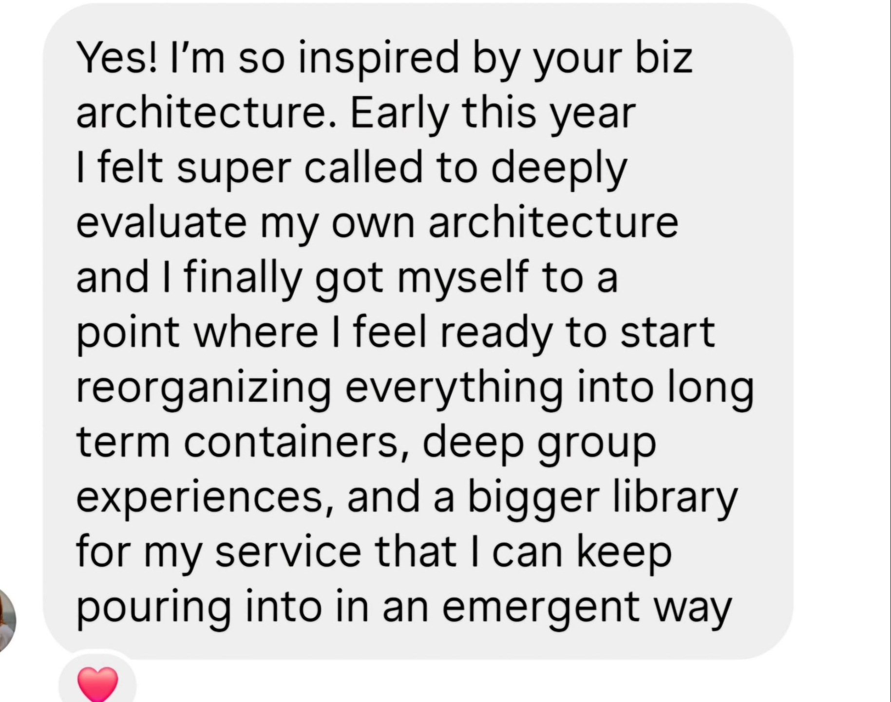 Client testimonial