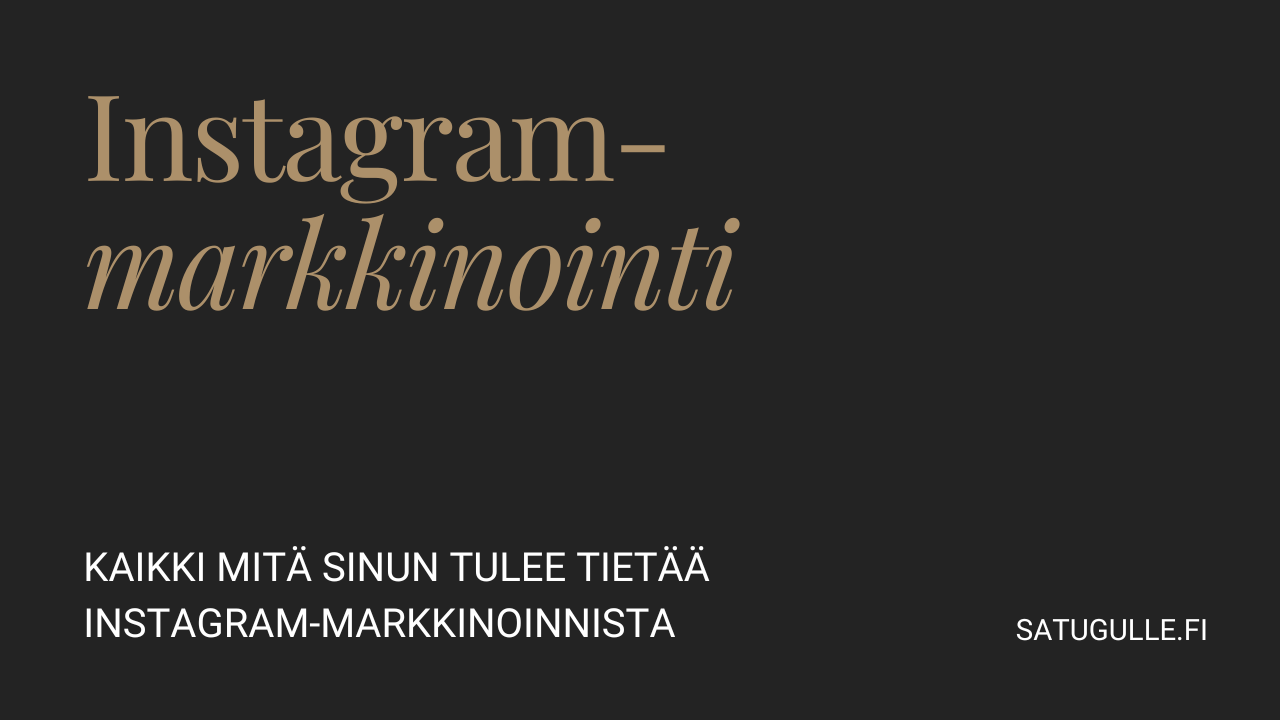 Tässä kuvassa kerrotaan, että artikkeli koskee Instagram-markkinointia vuonna 2022