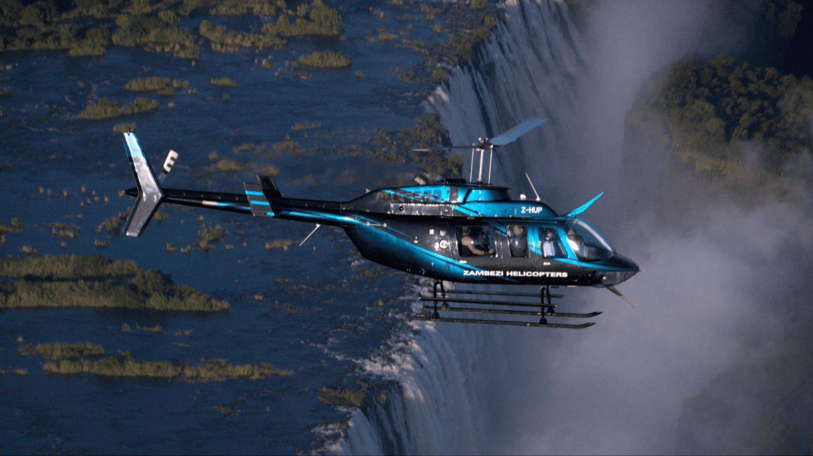 Helicopter over Victoria Falls