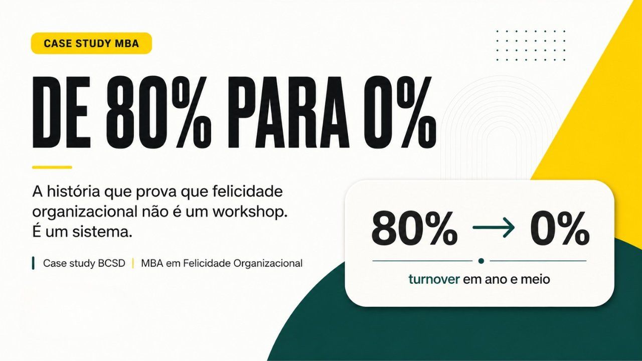 Case study do MBA em Felicidade Organizacional: de 80% para 0% de turnover no BCSD