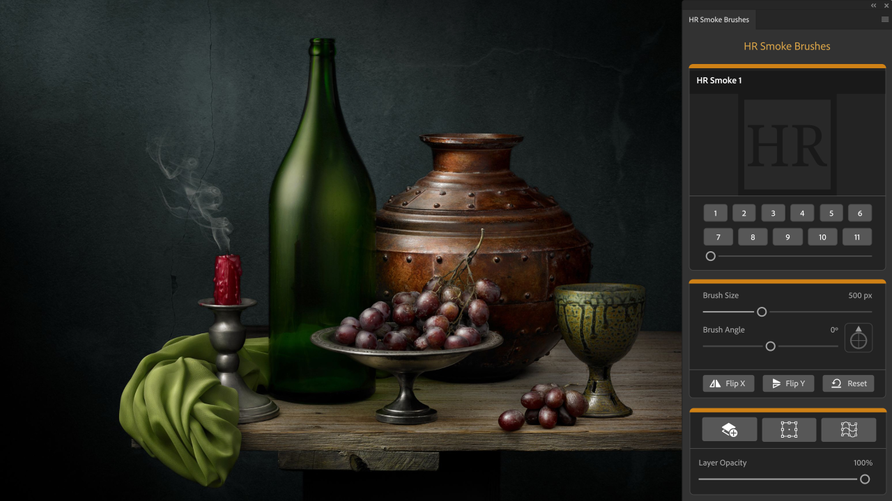 Eleven custom Photoshop Smoke Brushes