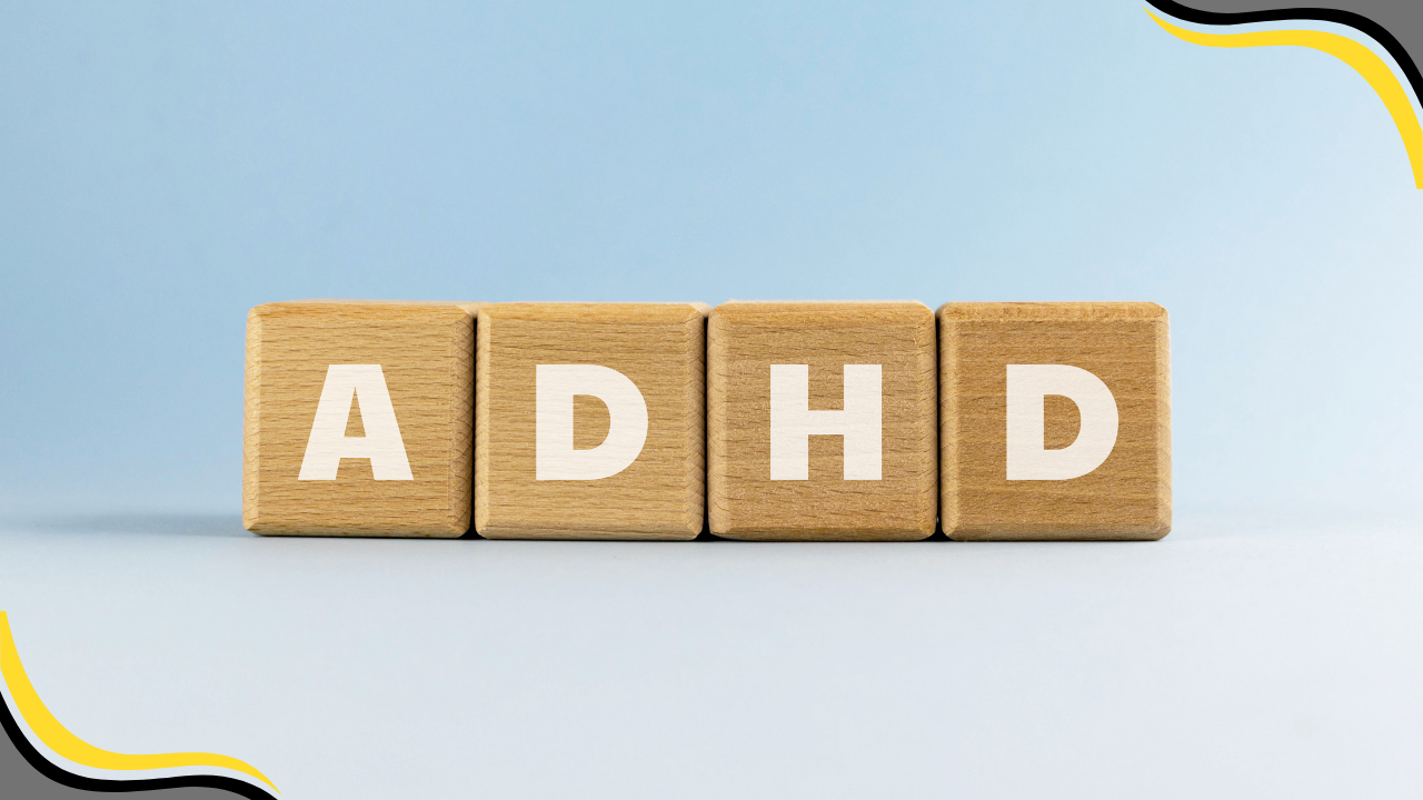 Wood blocks spelling ADHD