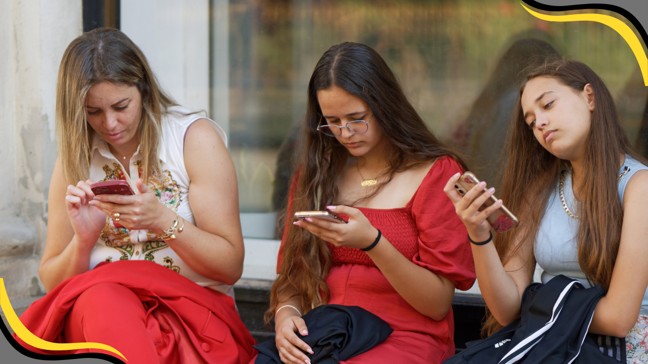 people on their phone