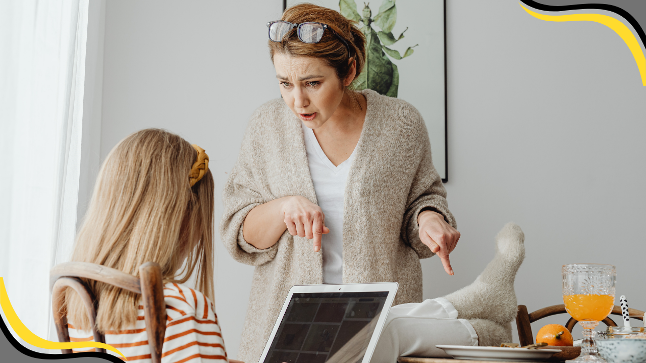 mother yelling at teen