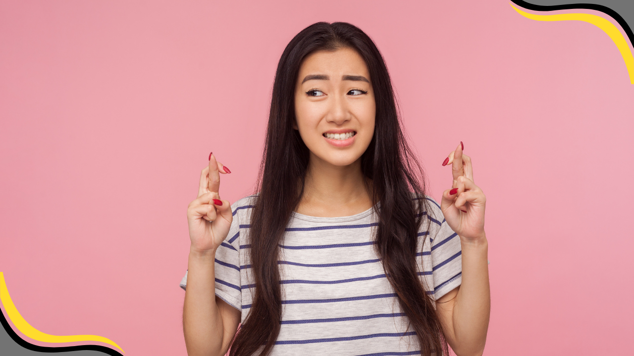teen girl hoping she doesn't get caught in her lie