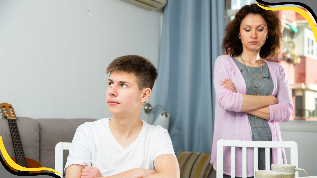 teen and parent upset at each other