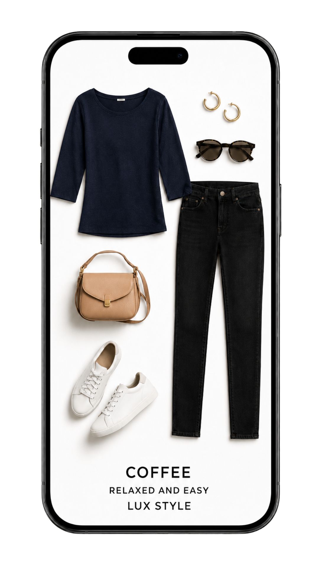 Coffee outfit styled by the LUX AI Stylist