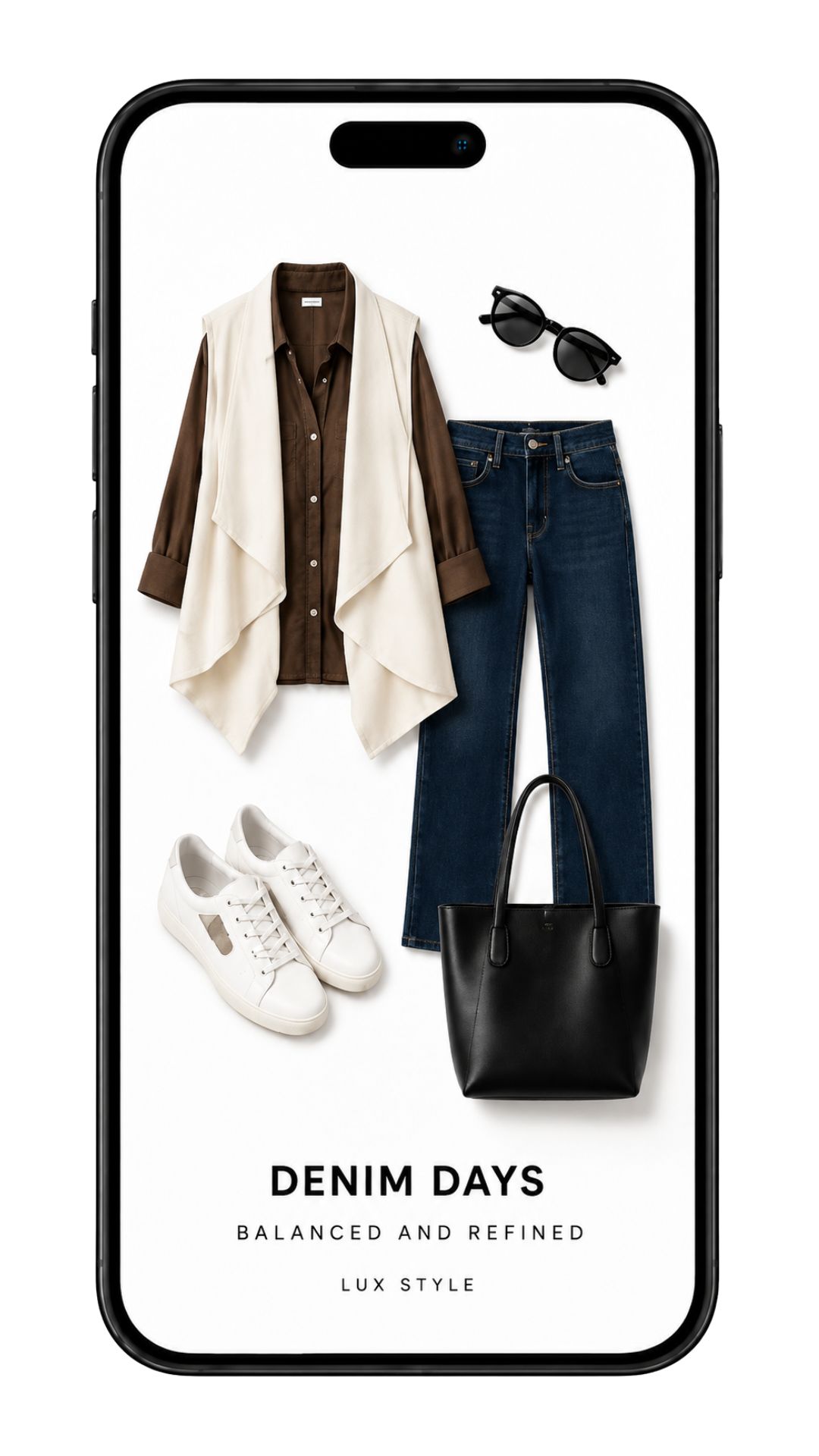 Denim Days outfit styled by the LUX AI Stylist