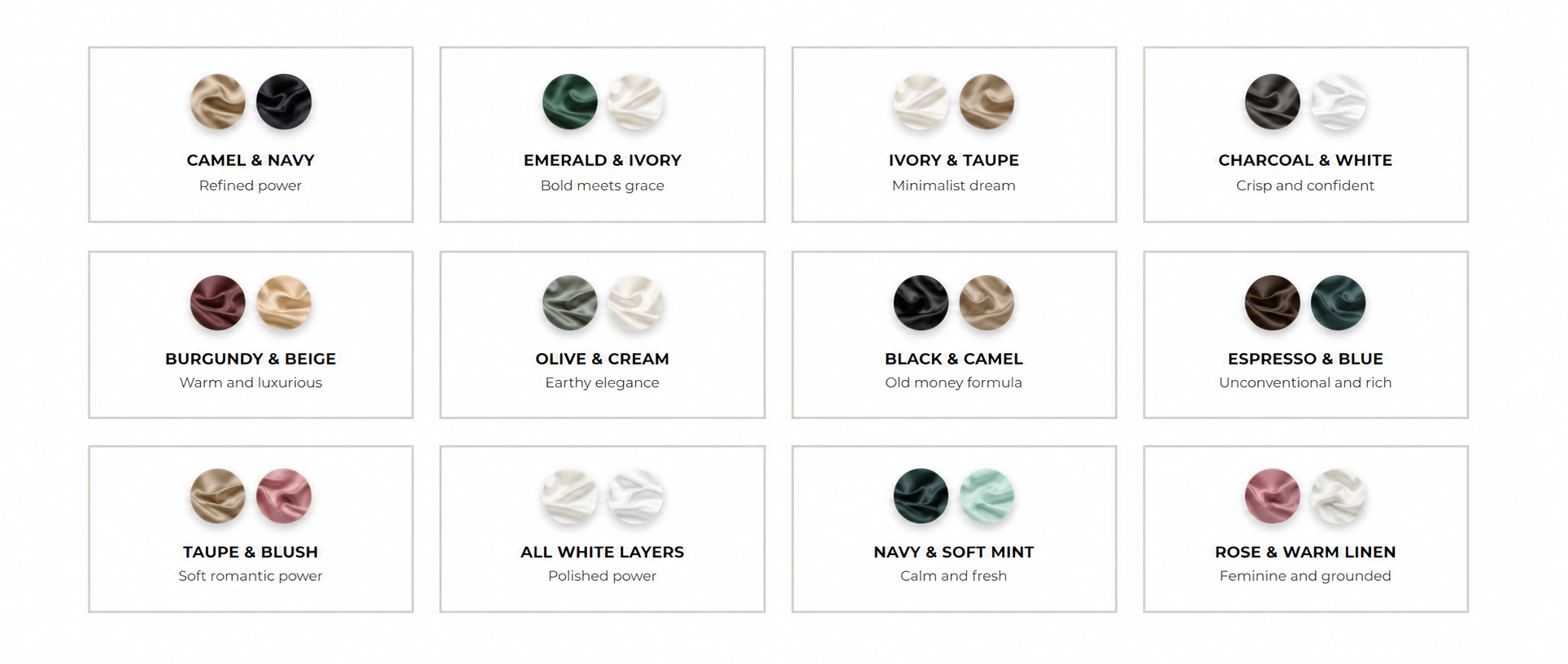 Satin fabric swatches