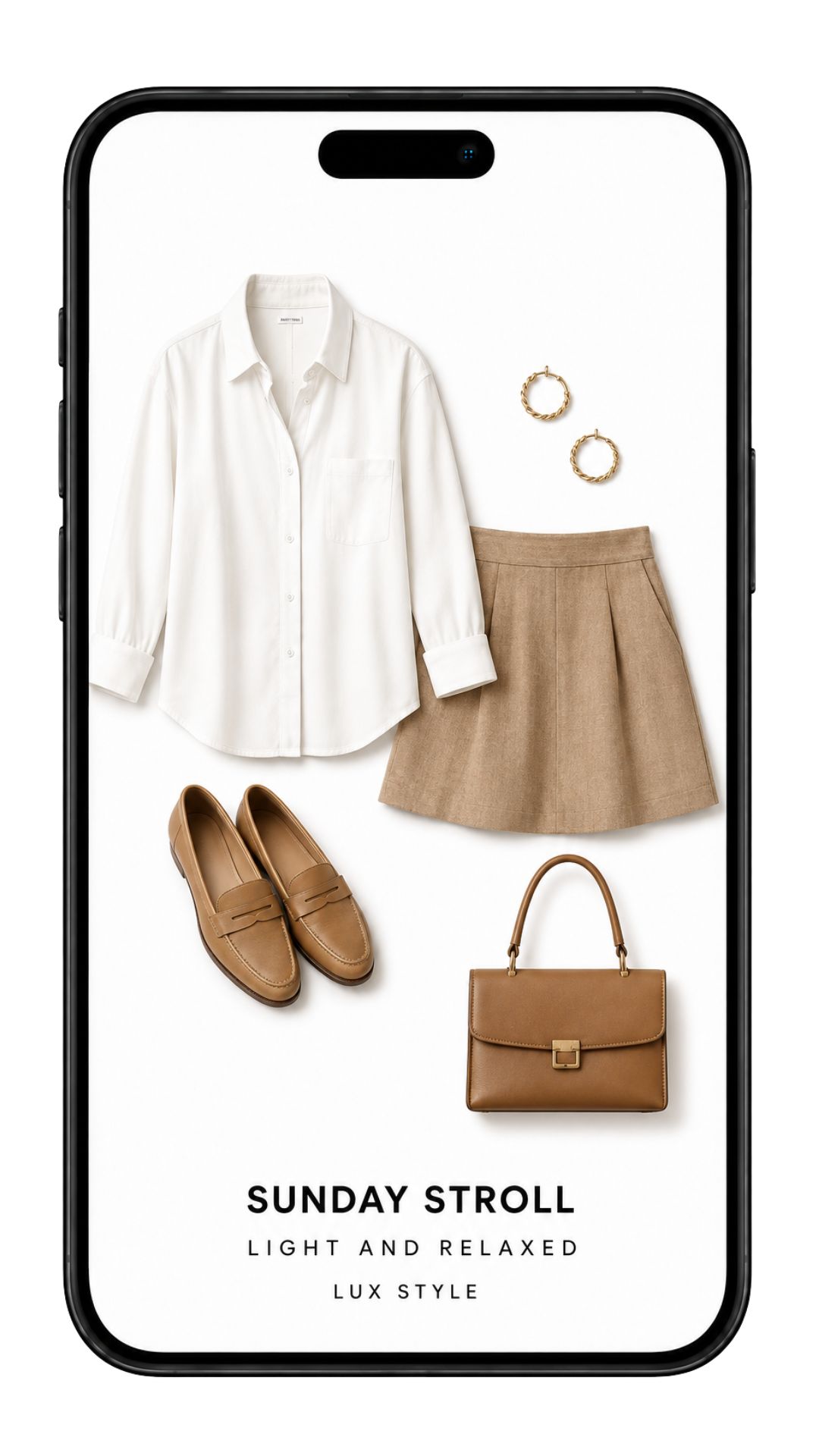 Sunday Stroll outfit styled by the LUX AI Stylist