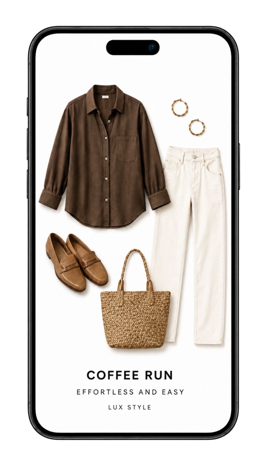 Coffee Run outfit styled by the LUX AI Stylist