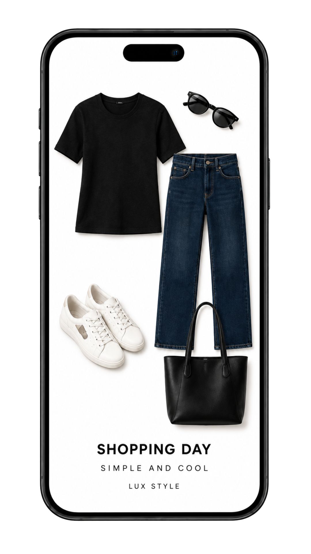 Shopping Day outfit styled by the LUX AI Stylist
