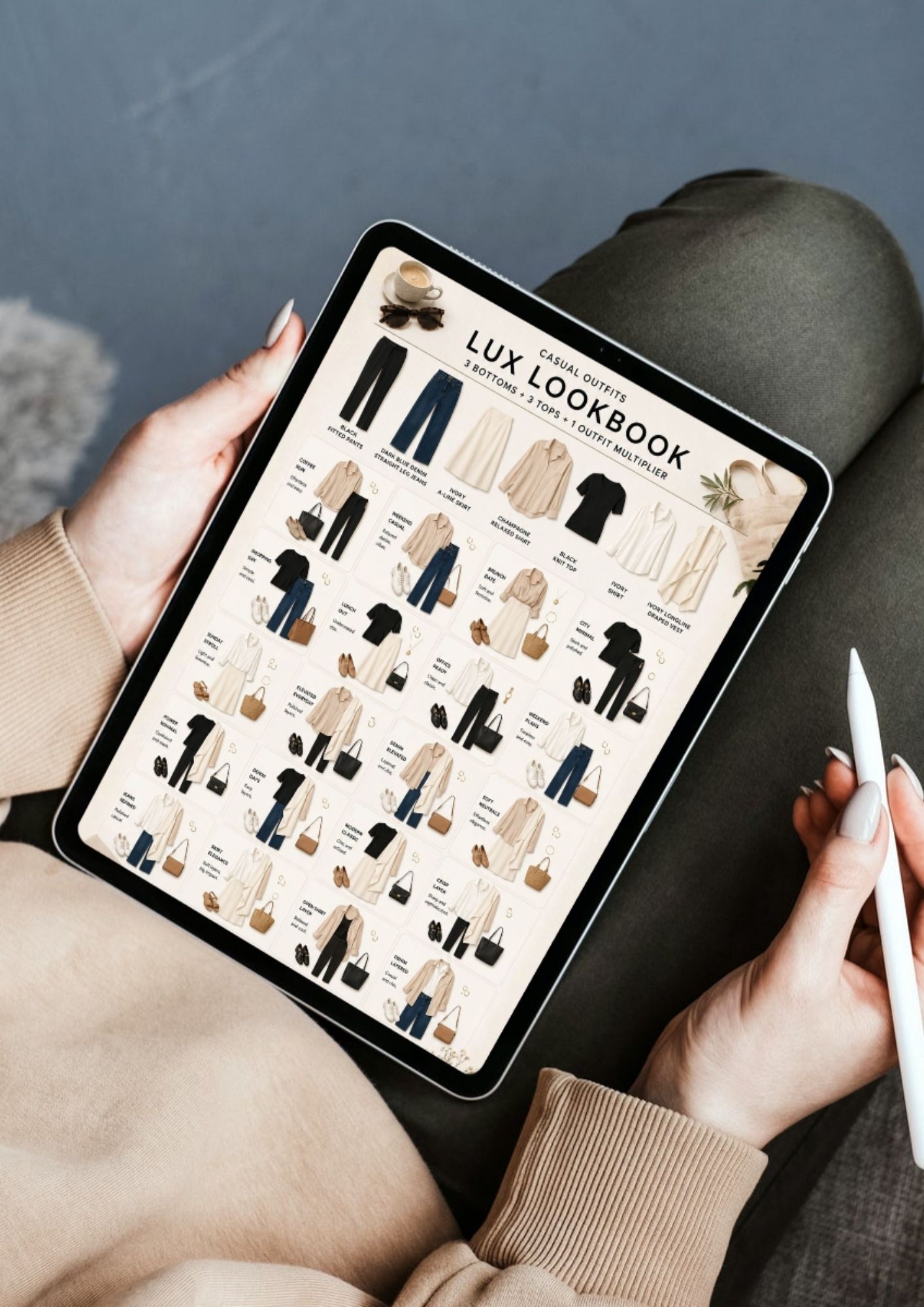 The LUX LOOKBOOK open on an iPad