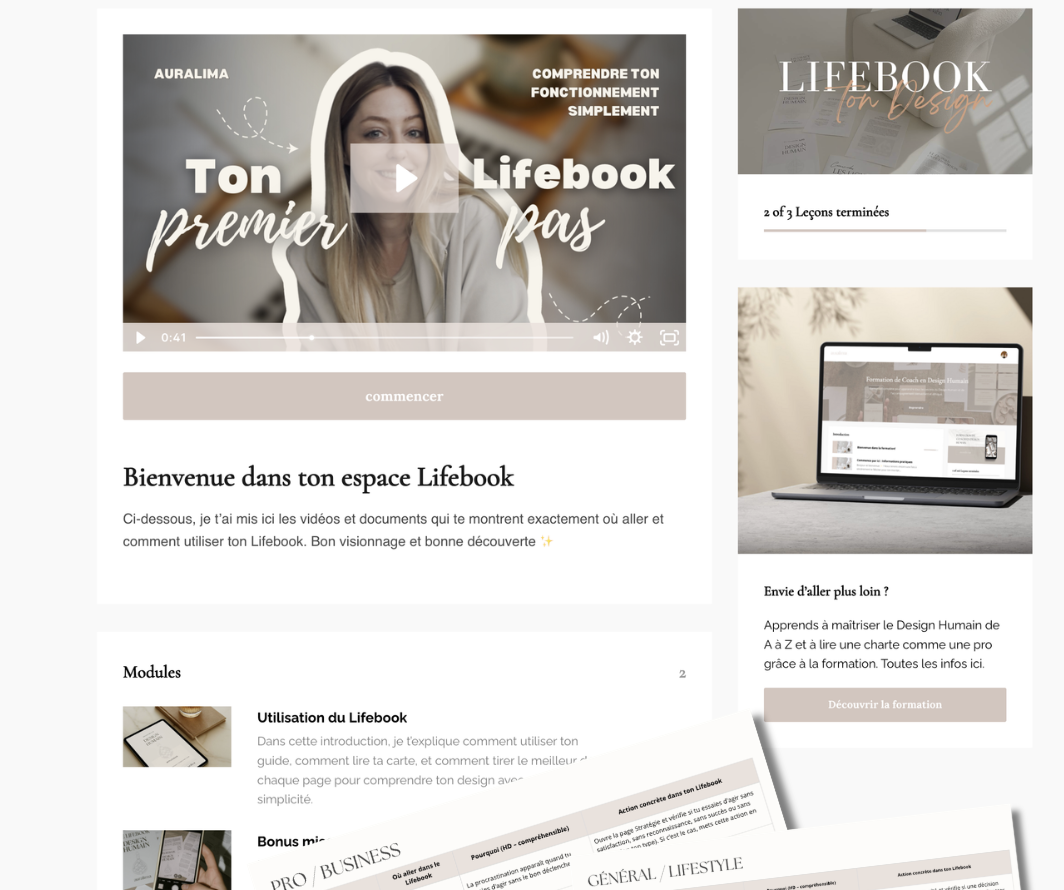 Aperçu de ton espace Lifebook