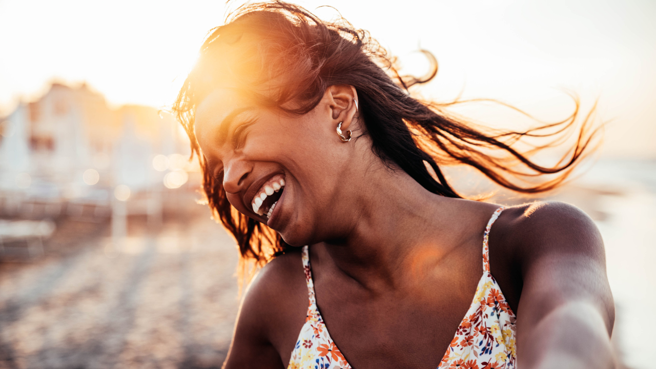 happy african woman
