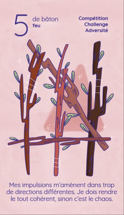 5 baton tarot reflet