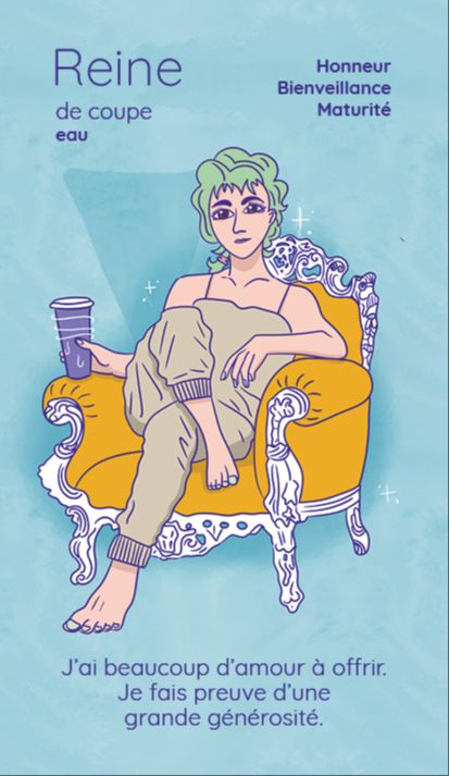 reine coupe tarot reflet