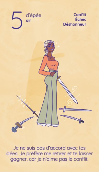 5 epee tarot reflet