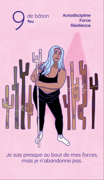 9 baton tarot reflet