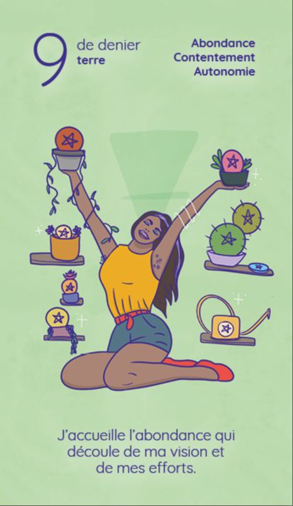 9 Denier tarot reflet