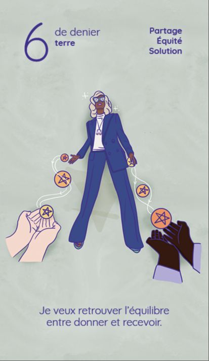 6 Denier tarot reflet