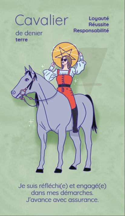 cavalier chevalier Denier tarot reflet