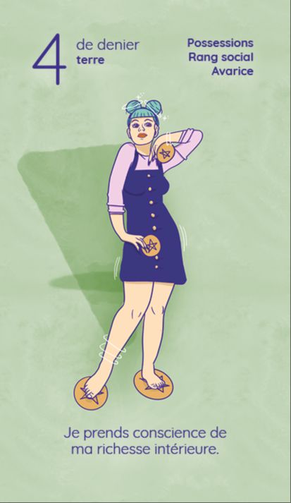 4 Denier tarot reflet