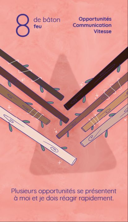 8 baton tarot reflet
