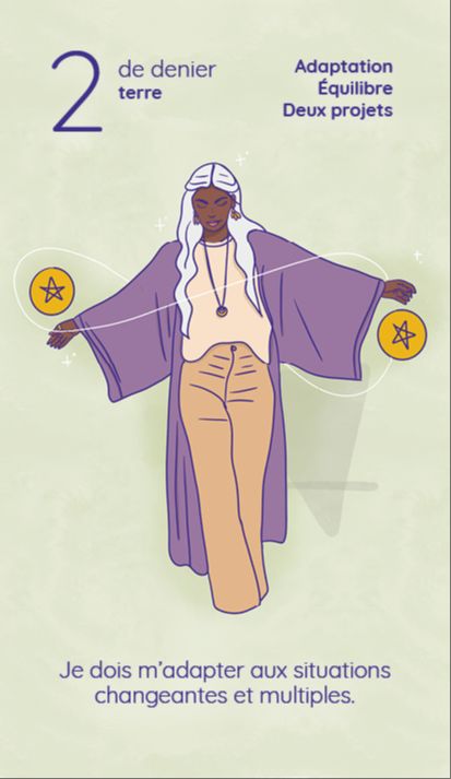 2 Denier tarot reflet