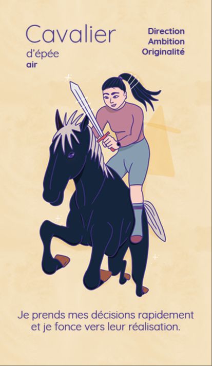 cavalier chevalier epee tarot reflet