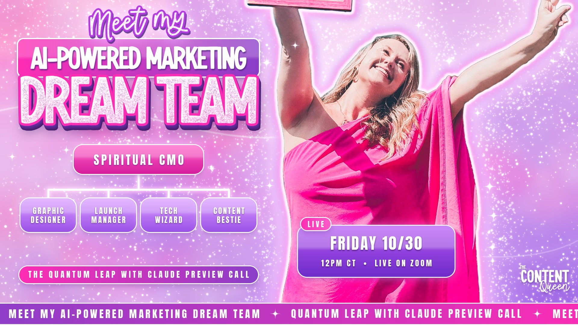 Meet my AI-powered marketing dream team: the Quantum Leap with Claude preview call, live Friday 10/30 at 12pm CT