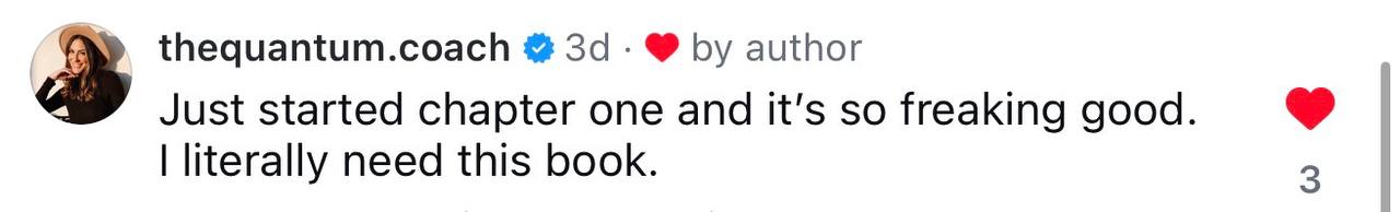 Reader testimonial
