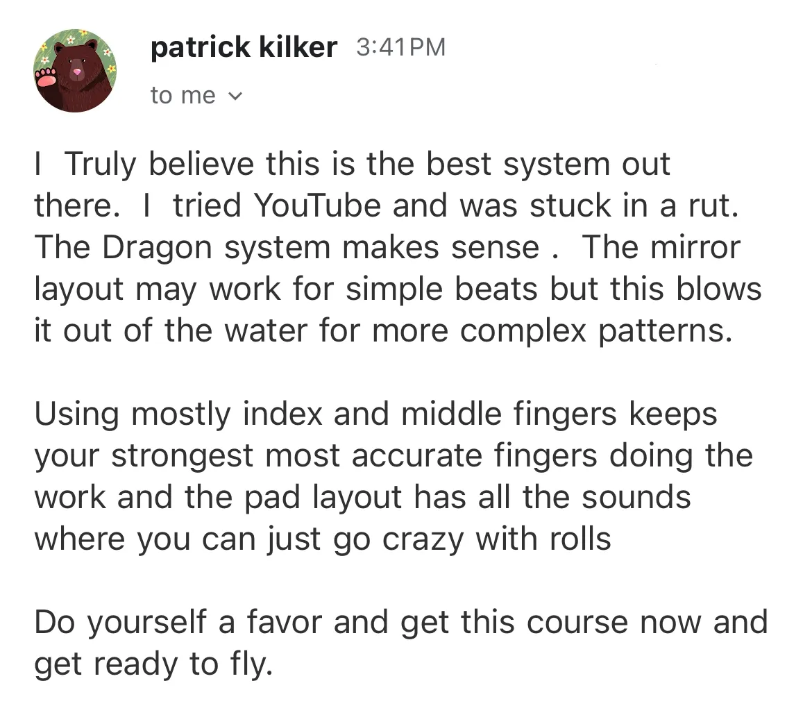 Dragon Finger Drums Testimonial