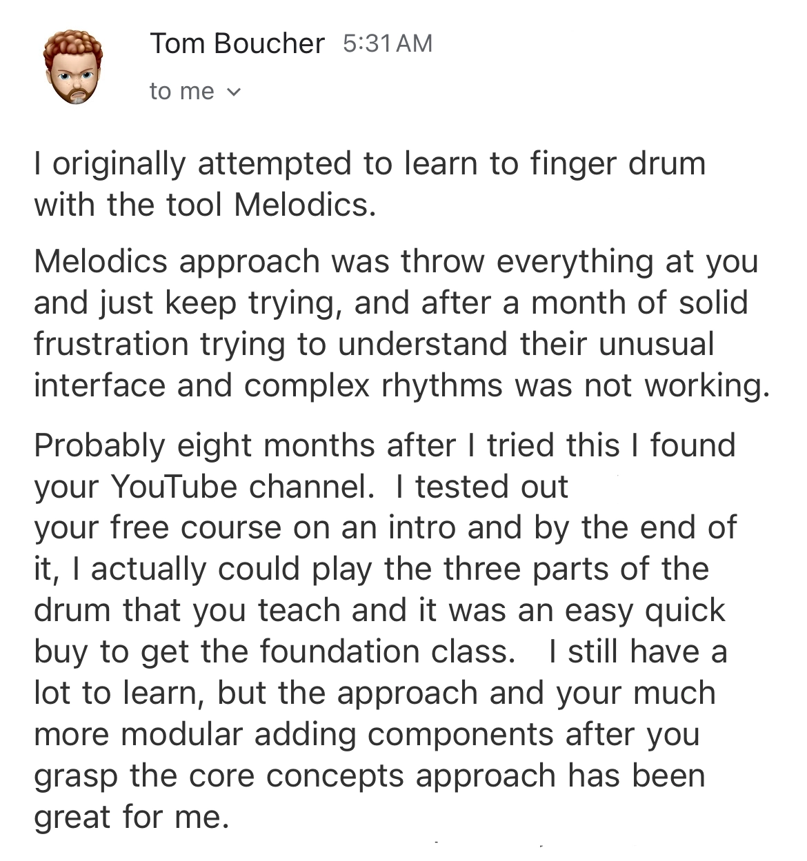 Dragon Finger Drums Testimonial