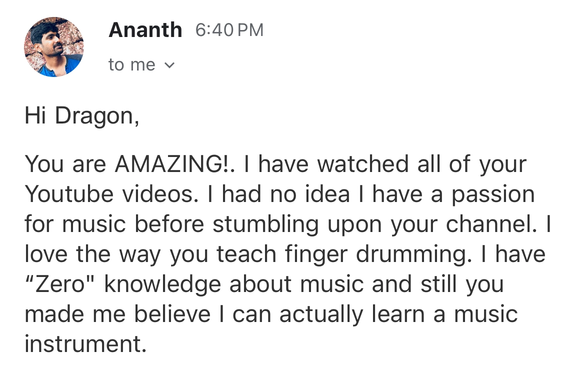 Dragon Finger Drums Testimonial