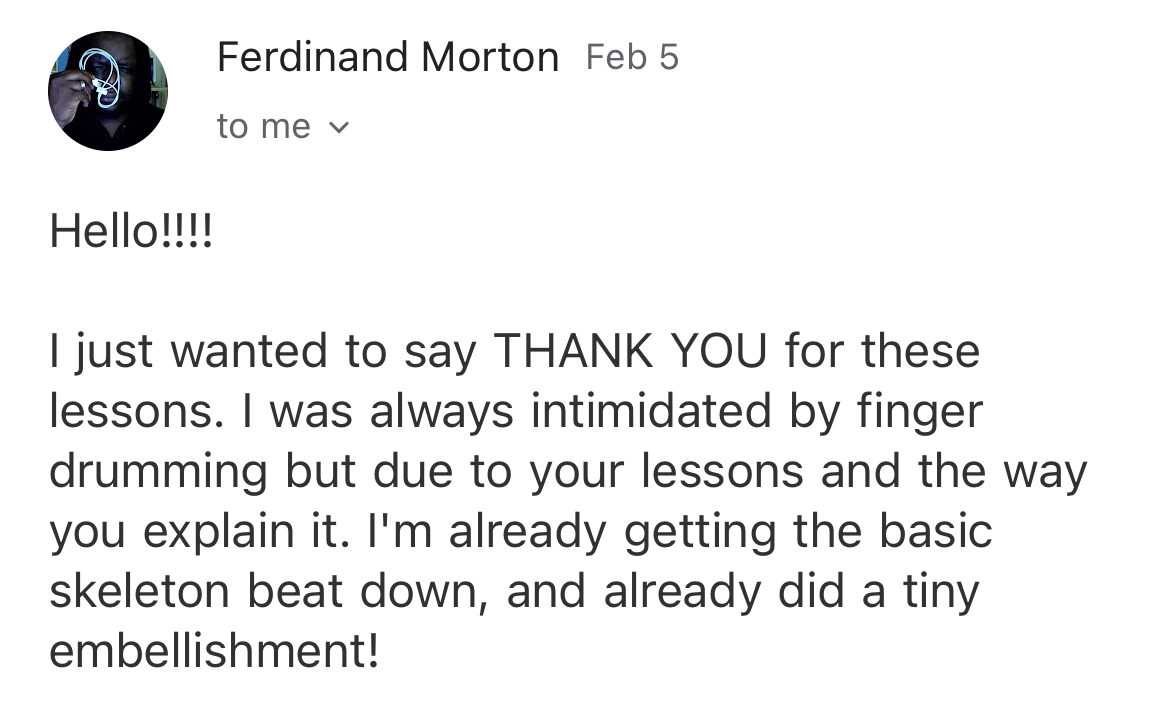 Dragon Finger Drums Testimonial