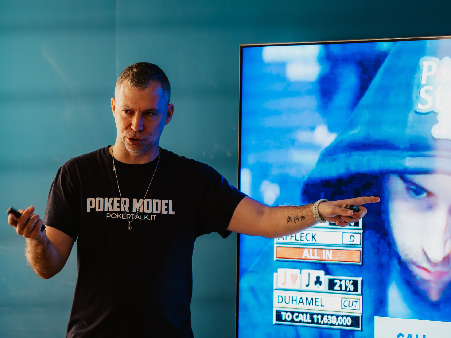 Matteo Fini durante un intervento sul Poker Model®