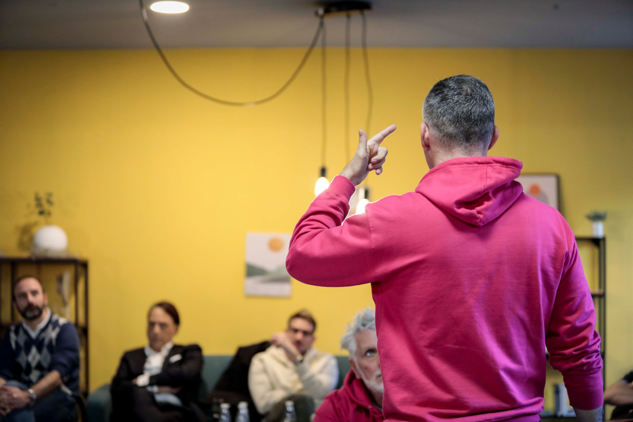 Matteo Fini durante una sessione di formazione