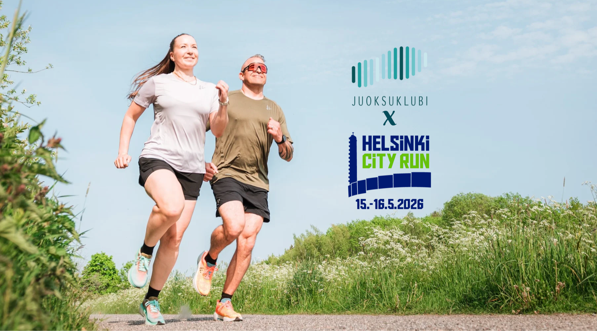 Juoksijat maantiepolulla Helsinki City Run -tapahtumaan